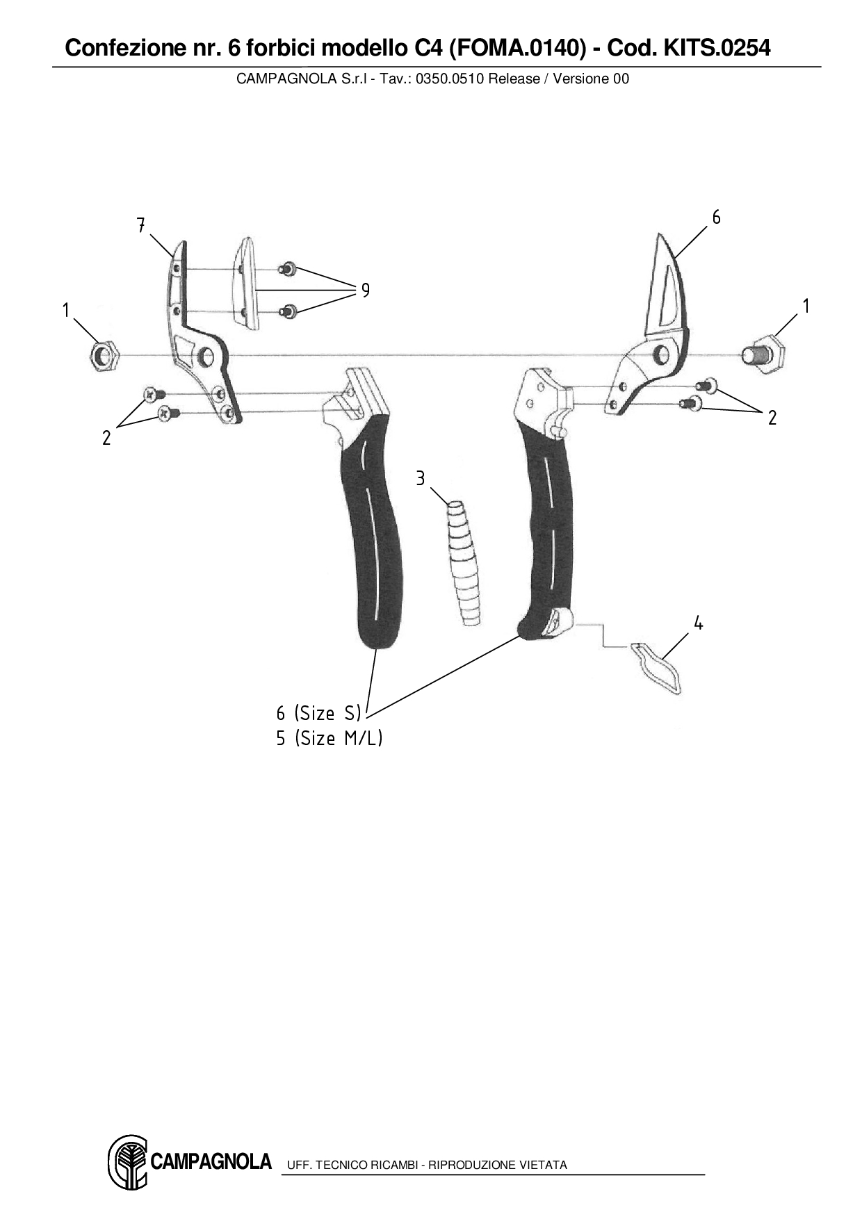 KITS.0254_Confezione nr. 6 forbici modello C4 (FOMA.0140)